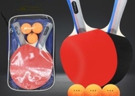 7 éénster Rode Zwarte Omgekeerde Rubber van vouwen het Natuurlijke Houten Ping Pong Paddle Set Straight Handle