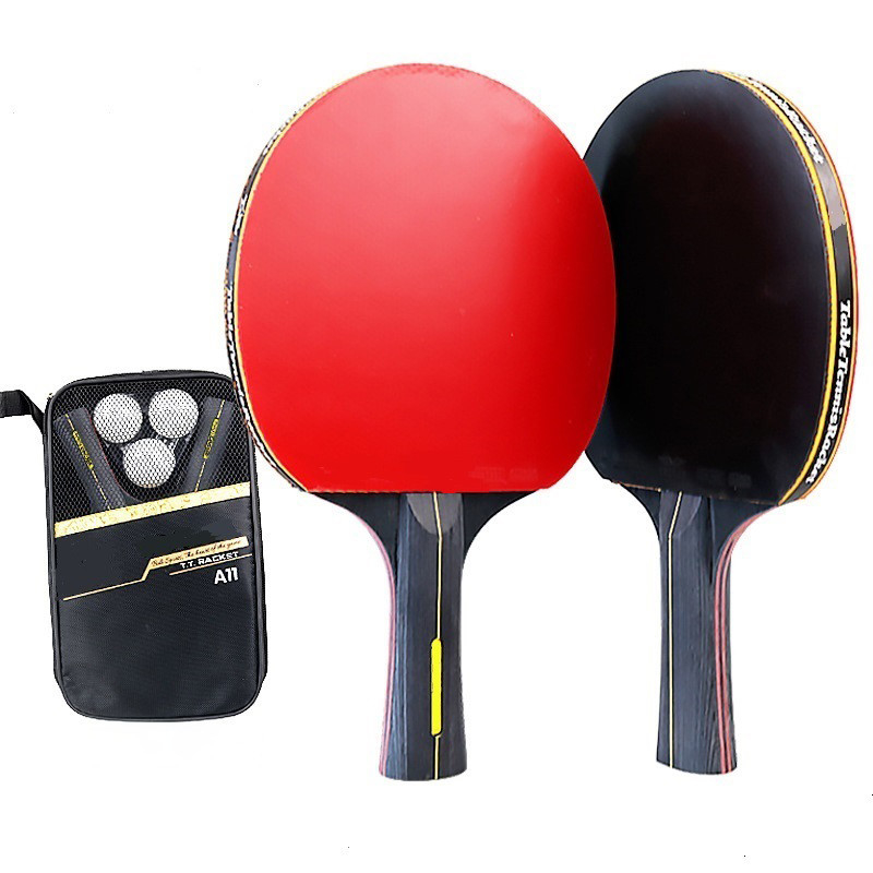Ping Pong Portable Set 2 PCs-Racket 3 Ballen met Zak de Sterke Staking van 7 Laagpurewood